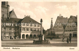 73530003 Schwabach Marktplatz Brunnen Denkmal Fachwerkhaeuser Schwabach - Schwabach