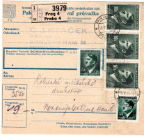 63259 - Deutsches Reich / Böhmen Und Mähren - 1944 - 3@30K Hitler MiF A PaketKte PRAG -> NESAMISLITZ - Briefe U. Dokumente