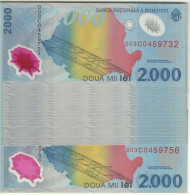 ROMANIA - 25 X 2.000 Lei Consecutive - 1999 - Pick 111.a - Unc. - Série 003C - Total Solar ECLIPSE POLYMER - 2000 - Rumania