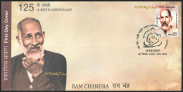 INDIA 2024 125th Birth Anniversary Ram Chandra,Meditation,Yoga,World Peace , FDC, Cover (**) Inde Indien - Storia Postale