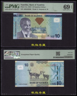 Namibia 10 Dollars (2012), Paper, Lucky Number 888, PMG69 - Namibie