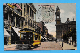 403  URUGUAY MONTEVIDEO CALLE SARANDI FOTO STROBACH TRAMWAYS BIG CIRCULATED  POSTCARD - Uruguay