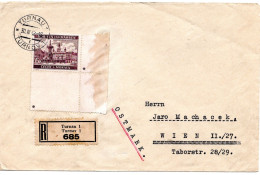 63274 - Deutsches Reich / Böhmen Und Mähren - 1942 - 6K Budweis EF A R-Bf TURNAU -> WIEN - Storia Postale