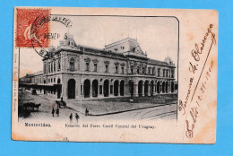 407  URUGUAY MONTEVIDEO FERROCARRIL STATION URUGUAY ED. GALLI CIRCULATED   POSTCARD - Uruguay