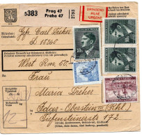 63291 - Deutsches Reich / Böhmen Und Mähren - 1942 - 3@30K Hitler MiF A PaketKte PRAG -> IDAR-OBERSTEIN - Briefe U. Dokumente