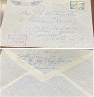 D)1952, PANAMA, LETTER CIRCULATED TO LEIDSCHENDAM, PANAMA CANAL STAMP, AIR MAIL, XF - Panama