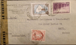 MI) 1944, ARGENTINA, CENSORED, VIA NATAL, FROM BUENOS AIRES TO SWITZERLAND, AIR MAIL, SUGAR CANE, MAP OF ARGENTINA WITHO - Usati