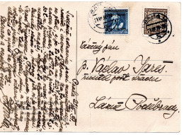 63295 - Deutsches Reich / Böhmen Und Mähren - 1939 - 40h Aufdruck MiF A AnsKte (senkr Bug, Mken OK) PRAHA -> Lazne - Storia Postale