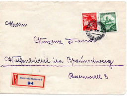 63311 - Deutsches Reich / Böhmen Und Mähren - 1940 - 7@50h Karlstein MiF A R-Bf MAEHRISCH-OSTRAU -> WOLFENBUETTEL - Brieven En Documenten