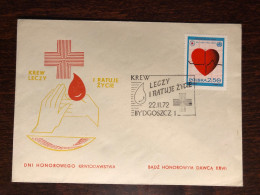 POLAND FDC COVER 1972 YEAR CARDIOLOGY HEART HEALTH MEDICINE STAMPS - FDC