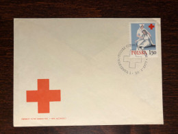 POLAND FDC COVER 1977 YEAR RED CROSS HEALTH MEDICINE STAMPS - FDC