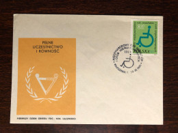 POLAND FDC COVER 1981 YEAR DISABLED PEOPLE HEALTH MEDICINE STAMPS - FDC