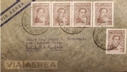 MI) 1951, ARGENTINA, FROM BUENOS AIRES TO NEW YORK - UNITED STATES, AIR MAIL, RIVADAVIA STAMPS, XF - Gebraucht