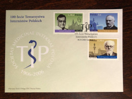 POLAND FDC COVER 2006 YEAR POLISH DOCTORS THERAPISTS HEALTH MEDICINE STAMPS - FDC