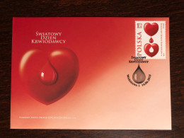 POLAND FDC COVER 2015 YEAR BLOOD DONATION DONORS HEALTH MEDICINE STAMPS - FDC