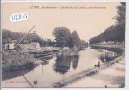 RETHEL- LES BORDS DU CANAL- VERS BIERMES- CHARGEMENT D UNE PENICHE - Rethel