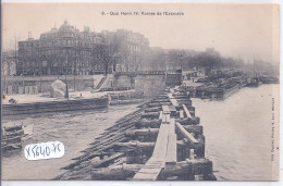 PARIS- LA SEINE- QUAI HENRI IV- RUINES DE L ESTACADE- LES PENICHES - La Seine Et Ses Bords