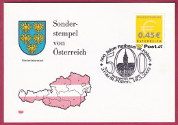 Österreich MNr. 2402 Sonderstempel 16. 5. 2003, 500 Jahre Rathaus St. Pölten - Covers & Documents