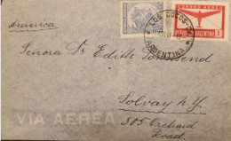 MI)  1941, ARGENTINA, AIR MAIL, FROM LOS COCOS TO NEW YORK, LIVESTOCK STAMP, XF - Used Stamps