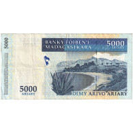 Billet, Madagascar, 5000 Ariary, KM:91b, TTB - Madagaskar