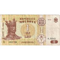 Billet, Moldavie, 1 Leu, 2010, 2010, KM:8h, TTB - Moldavië