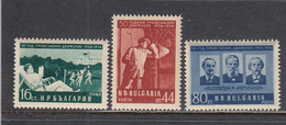 Bulgaria 1954 - Cinquantenaire Du Premier Syndicat Ouvrier, Mi-Nr. 932/34, MNH** - Nuevos