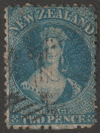 CLASSIC NEW ZEALAND 2d CHALON WATERMARK STAR P12.5 - Oblitérés