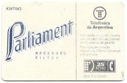 Phonecard - Parliament, N°1348 - Advertising