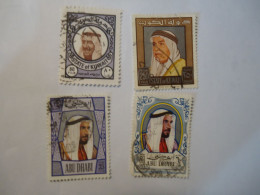 ABU DHABI   AND KUWAIT USED   4 STAMPS SULTAN  WITH POSTMARK - Abu Dhabi