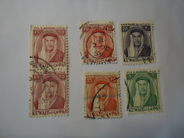 KUWAIT  USED  6 STAMPS SULTAN  WITH POSTMARK - Kuwait