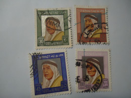 KUWAIT  USED  4 STAMPS SULTAN  WITH POSTMARK - Kuwait