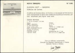 Madère - Madeira - Portugal Document 1990 Y&T N°DP140 - Michel N°PD133 *** - 80e EUROPA - Madeira