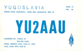 QSL Card Yugoslavia Amateur Radio Station YU2AAU Y03CD - Amateurfunk