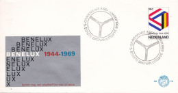 25th Anniversary Of BENELUX Customs Union - 1969 - FDC