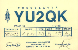 QSL Card Yugoslavia Amateur Radio Station YU2QK Y03CD - Amateurfunk