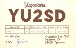 QSL Card Yugoslavia Amateur Radio Station YU2SD Y03CD Jimi - Radio Amateur