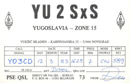 QSL Card Yugoslavia Amateur Radio Station YU2SxS Y03CD Dipol - Radio Amateur