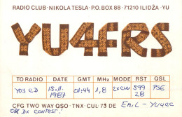 QSL Card Yugoslavia Amateur Radio Station YU4FRS Y03CD Emil - Radio Amateur