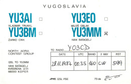 QSL Card Yugoslavia Amateur Radio Station YU3AI Y03CD 1987 - Radio Amatoriale