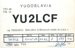 QSL Card Yugoslavia Amateur Radio Station YU2LCF Y03CD 1984 Zelika - Radio Amateur