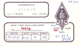 QSL Card Yugoslavia Amateur Radio Station YU2LCF Y03CD 1983 Zelika - Radio Amateur