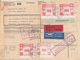 119-Bulletin D'Expédition Timbres De Distributeurs 900 Fr X3 & 300 Fr Oberburg > Rotterdam 1981 - Automatic Stamps