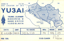QSL Card Yugoslavia Amateur Radio Station YU3AI Y03CD - Radio Amatoriale