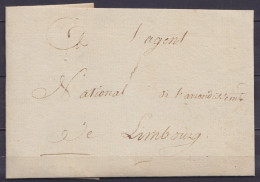 L. Datée 3 Germinal An 3 De AIX LA CHAPELLE Pour LIMBOURG - Voir Scans - 1794-1814 (Französische Besatzung)
