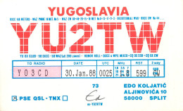 QSL Card Yugoslavia Amateur Radio Station YU2TW Y03CD 1988 Edo Koljatic - Radio Amateur