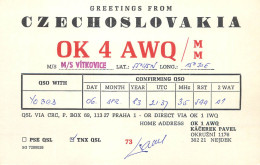 QSL Card Czechoslovakia Radio Amateur Station OK4AWQ 1983 Pavel - Radio Amatoriale