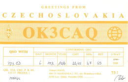 QSL Card Czechoslovakia Radio Amateur Station OK3CAQ Y03CD 1984 Marius - Radio Amatoriale