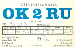 QSL Card Czechoslovakia Radio Amateur Station OK2RU Y03CD 1983 Raimund - Radio Amateur