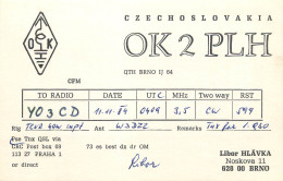 QSL Card Czechoslovakia Radio Amateur Station OK2PLH Y03CD 1984 Libor - Radio Amateur