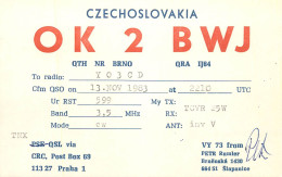 QSL Card Czechoslovakia Radio Amateur Station OK2BWJ Y03CD 1983 Petr - Radio Amateur